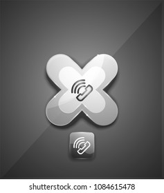 Phone support call center button, web icon design