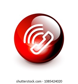 Phone support call center button, web icon design