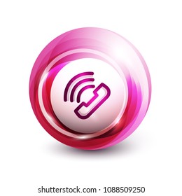 Phone support call center button, web icon design