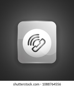 Phone support call center button, web icon design