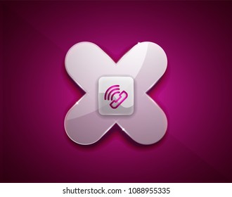 Phone support call center button, web icon design