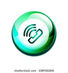 Phone support call center button, web icon design