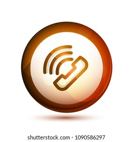 Phone support call center button, web icon design