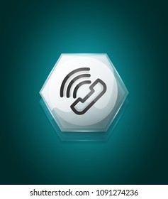 Telefon-Support-Call-Center-Schaltfläche, Web-Icon-Design