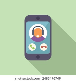 Telefon-Support-Anruf-Symbol flache Vektorgrafik. Call-Center-Kontakt. Hilfsoperator