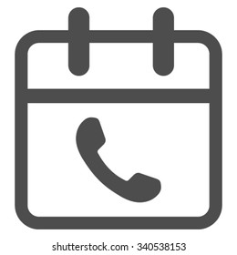 Phone Support Day vector icon. Style is flat symbol, gray color, rounded angles, white background.