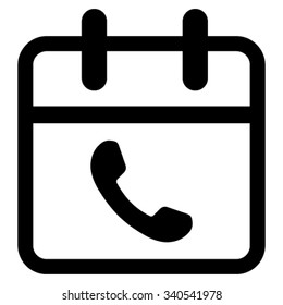 Phone Support Day vector icon. Style is flat symbol, black color, rounded angles, white background.