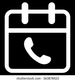 Phone Support Day vector icon. Style is flat symbol, white color, rounded angles, black background.