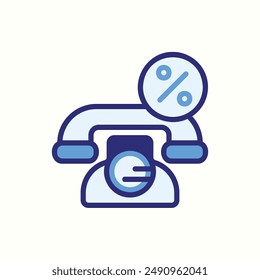 phone support icon, isolated blue icon theme ecommerce