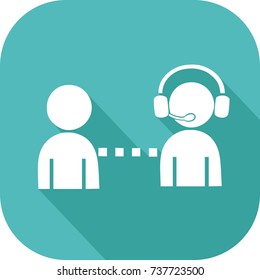 Phone support icon
One person communicates remotely with another person for help