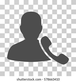 Phone Support icon. Vector illustration style is flat iconic symbol, gray color, transparent background. Designed for web and software interfaces.