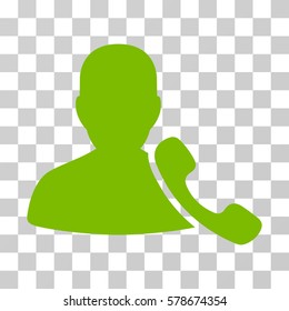 Phone Support icon. Vector illustration style is flat iconic symbol, eco green color, transparent background. Designed for web and software interfaces.