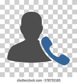 Phone Support icon. Vector illustration style is flat iconic bicolor symbol, cobalt and gray colors, transparent background. Designed for web and software interfaces.