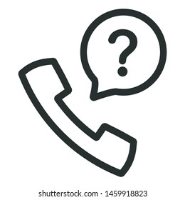 phone support - minimal line web icon. simple vector illustration. concept for infographic, website or app.