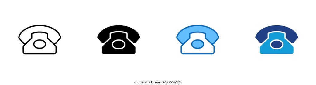 Vector de diseño de íconos de estilo múltiple de Asistencia de teléfono - Símbolo de teléfono clásico que representa al Cliente o la Asistencia técnica