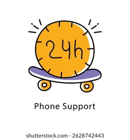 Icono de estilo de contorno lleno de Vector de Asistencia de teléfono. Archivo Eps 10
