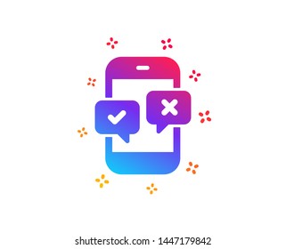 Phone survey icon. Select answer sign. Business interview symbol. Dynamic shapes. Gradient design phone survey icon. Classic style. Vector
