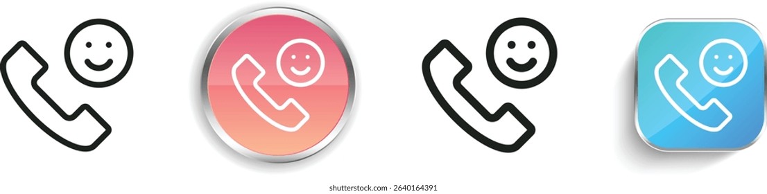 phone survey icon. Thin Linear, Regular and Button Style Design Isolated On White Background