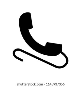 Phone symbol of auricular with cord icon vector icon. Simple element illustration. Phone symbol of auricular with cord symbol design. Can be used for web and mobile.