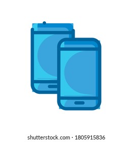 Phone symbol blue Icon vector illustration