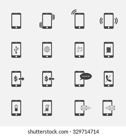 phone symbol icons set.