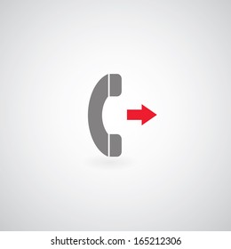 phone symbol on gray background 
