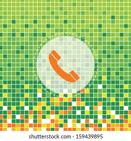 phone symbol on green moses background