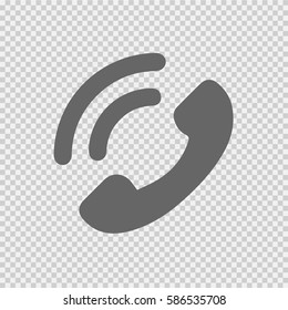 Phone symbol vector icon eps 10. Telephone symbol on transparent background.