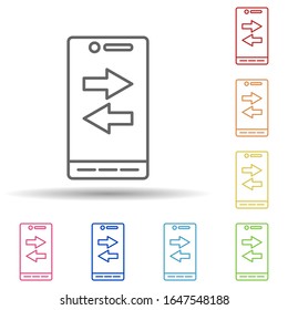Phone sync in multi color style icon. Simple thin line, outline vector of mobile banking icons for ui and ux, website or mobile application