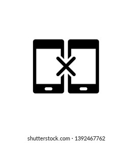 Phone, sync, remove vector icon. Simple element illustration from UI concept.  Mobile concept vector illustration. Phone, sync, remove vector icon