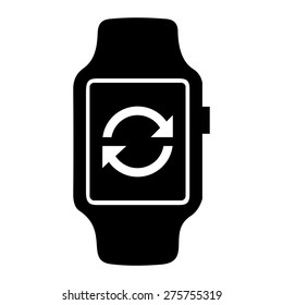 phone synchronization icon on smart watch. vector illustration