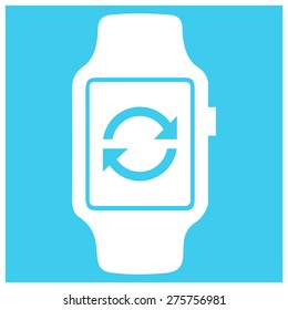 phone synchronization icon on smart watch. vector illustration