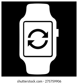 phone synchronization icon on smart watch. vector illustration