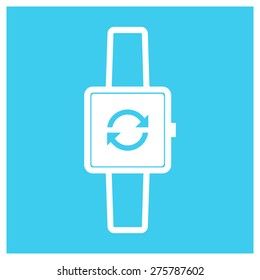 phone synchronization icon on smart watch. vector illustration