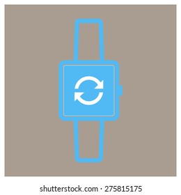 phone synchronization icon on smart watch. vector illustration
