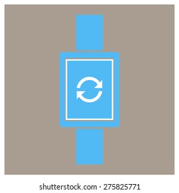 phone synchronization icon on smart watch. vector illustration