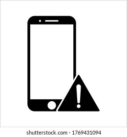 Telefonsystem-Fehlersymbol, System funktioniert nicht auf weißem Hintergrund