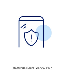 Phone system security warning. Critical alert, immediate attention needed. Pixel perfect, editable stroke icon