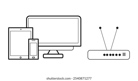 phone tab pc set icon vector illustration