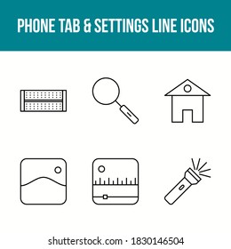 Phone Tab and Settings Vector Icon Set