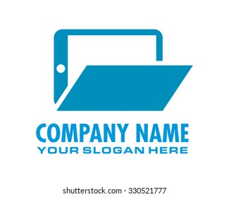 phone tablet blue logo image icon vector
