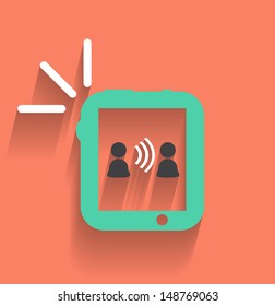 Phone / tablet communication icon modern flat design
