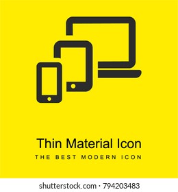 Phone Tablet and Laptop bright yellow material minimal icon or logo design