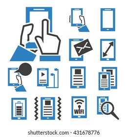 phone tablets icon set