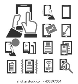 phone tablets icon set