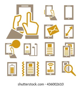 phone tablets icon set