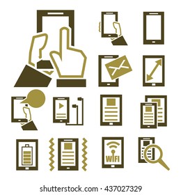phone tablets icon set