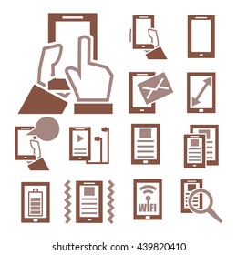 phone tablets icon set
