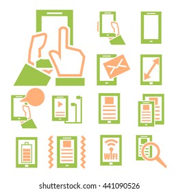 phone tablets icon set