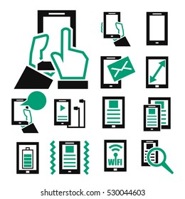 phone tablets icon set
